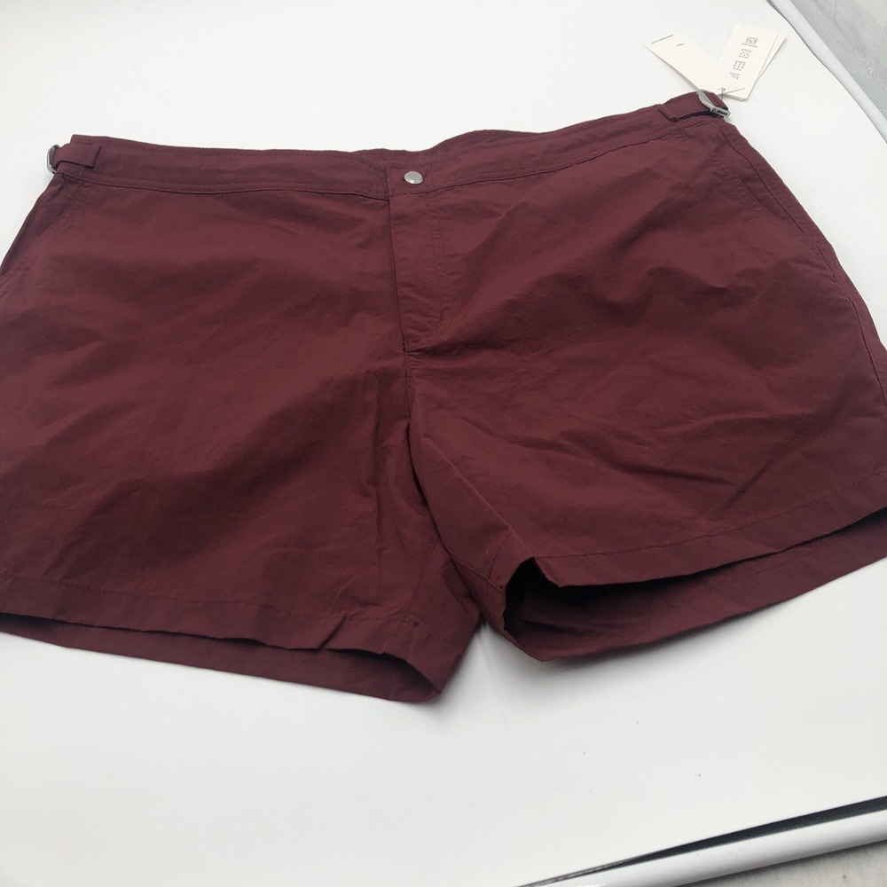 Calvin Klein Mens Shorts Swimwear NWT Extra Large Maroon Nylon Burgundy Pockets